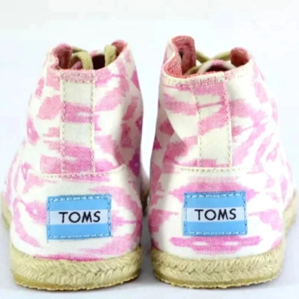 Brand New Without Box Women's TOMS Pink Ikat Espadrille Boots Sz 6